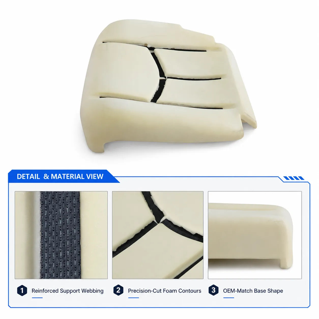 For 2003-2006 Chevy Silverado Avalanche Tahoe Driver Bottom Seat Foam Cushion