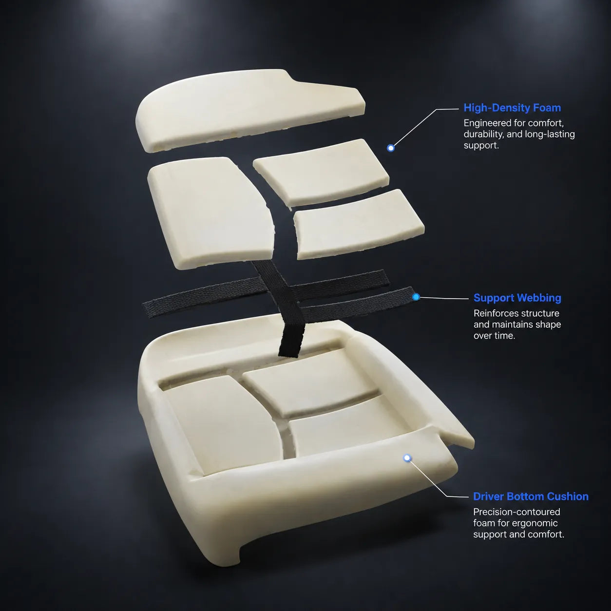 For 2003-2006 Chevy Silverado Avalanche Tahoe Driver Bottom Seat Foam Cushion