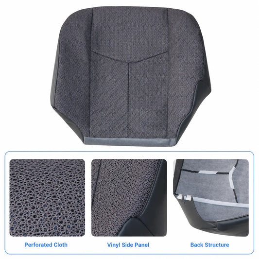 For 2003-2007 Chevy Silverado 1500 2500 HD Driver Bottom Cloth Seat Cover Gray