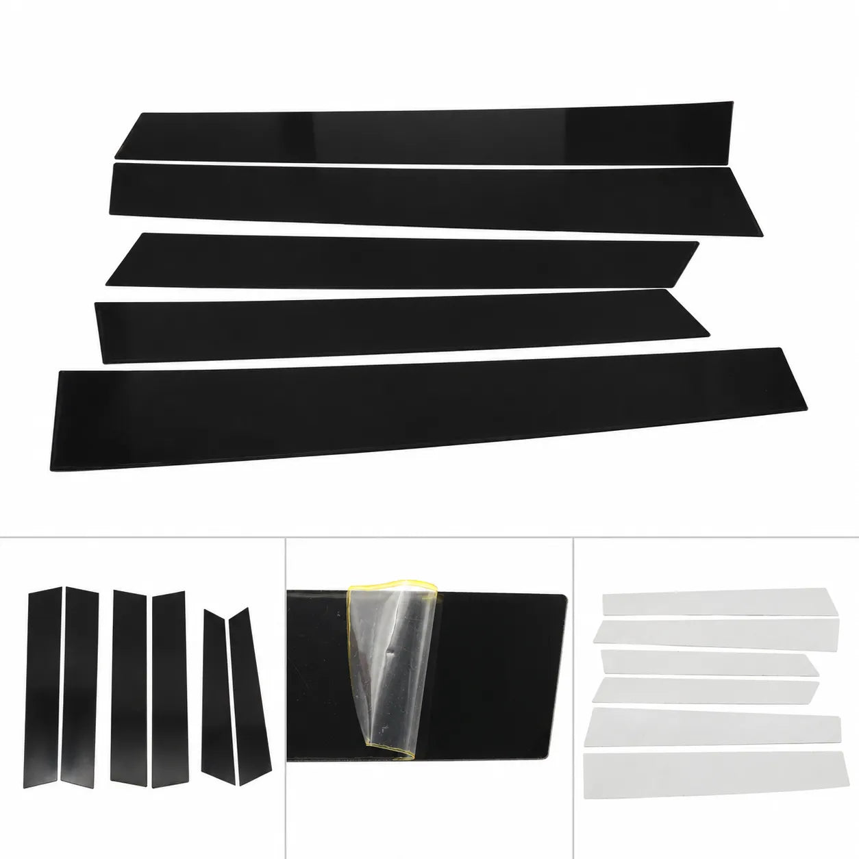 For 2007-2011 Honda CRV 6pc Black Window Pillar Posts Door Trim Piano Cover