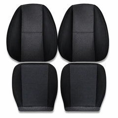 For 2007-2014 Chevy Silverado GMC Sierra Front Driver & Passenger Bottom & Top Cloth Seat Cover Black
