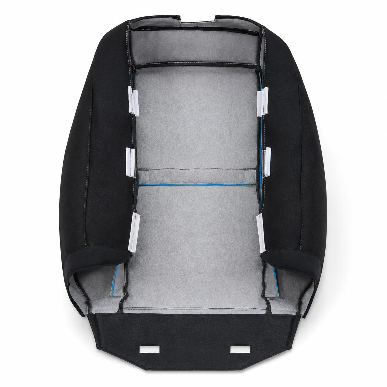 For 2007-2014 Chevy Silverado GMC Sierra Front Driver & Passenger Bottom & Top Cloth Seat Cover Black