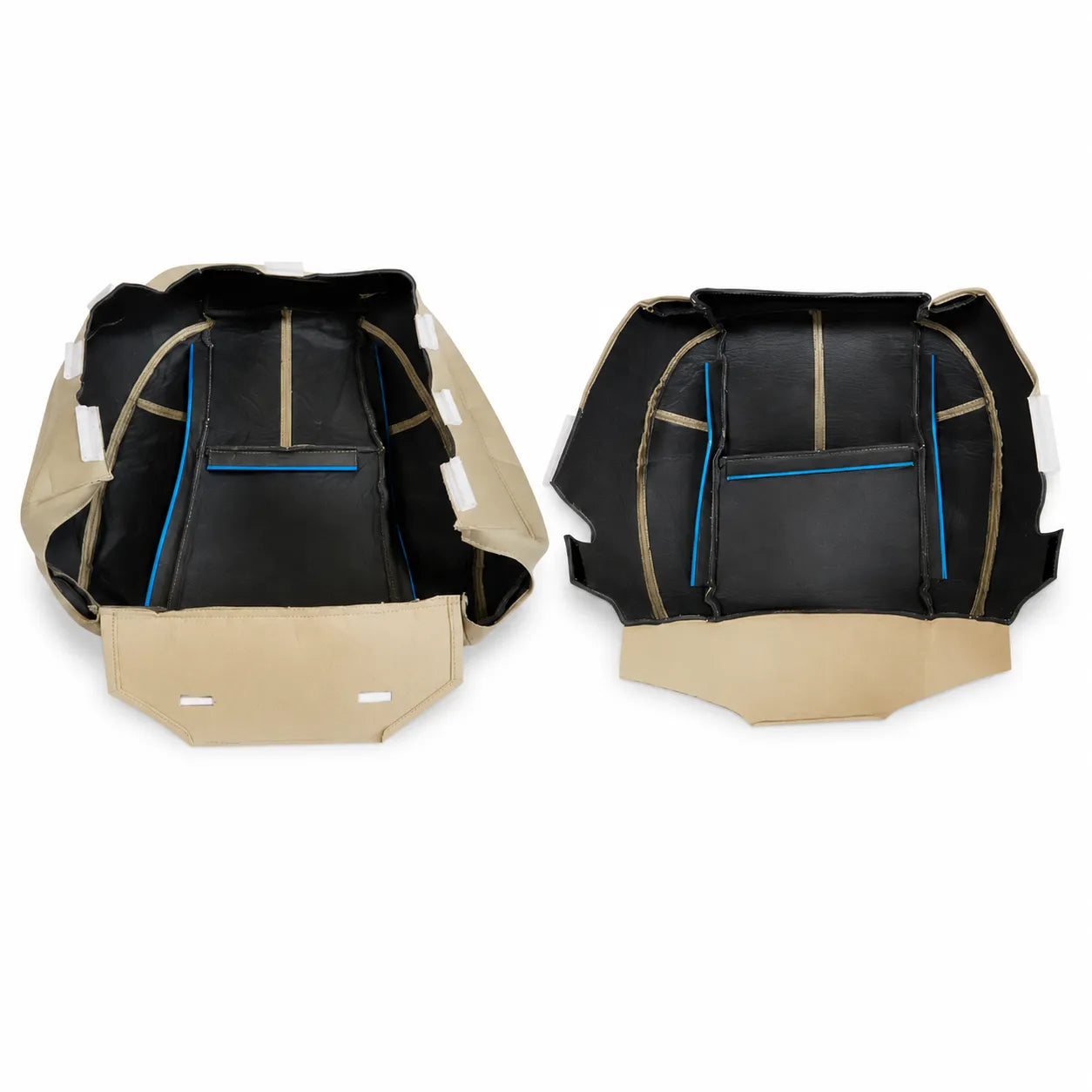 For 2007-2014 Chevy Silverado GMC Sierra Front Driver & Passenger Bottom & Top Leather Seat Cover Tan