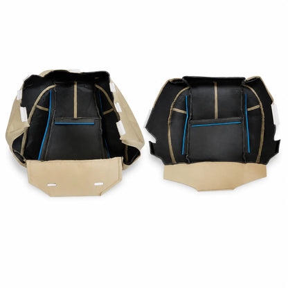 For 2007-2014 Chevy Silverado GMC Sierra Front Driver & Passenger Bottom & Top Leather Seat Cover Tan