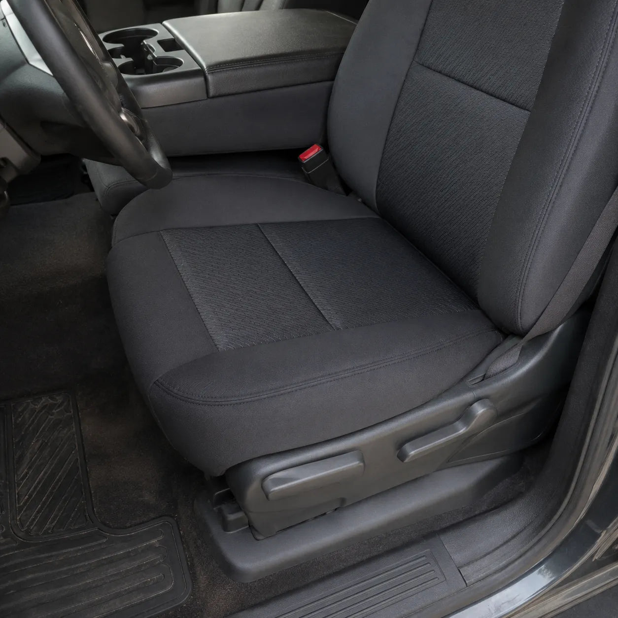 For 2007-2014 GMC Sierra 1500 2500HD 3500HD Driver Bottom Cloth Seat Cover Black