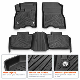 For 2011-2017 Nissan Leaf 4-Door Front & Rear TPE Floor Mats Liner