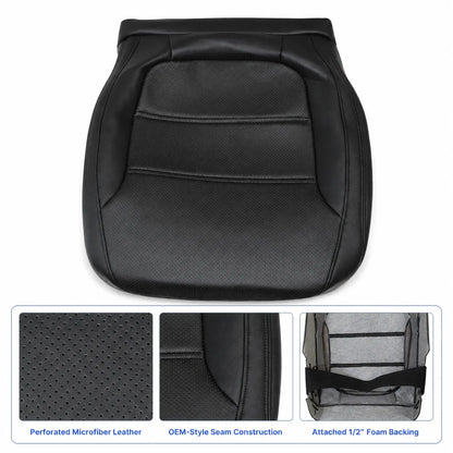 For 2011-2017 Volkswagen Jetta Driver Bottom Leather Seat Cover Black