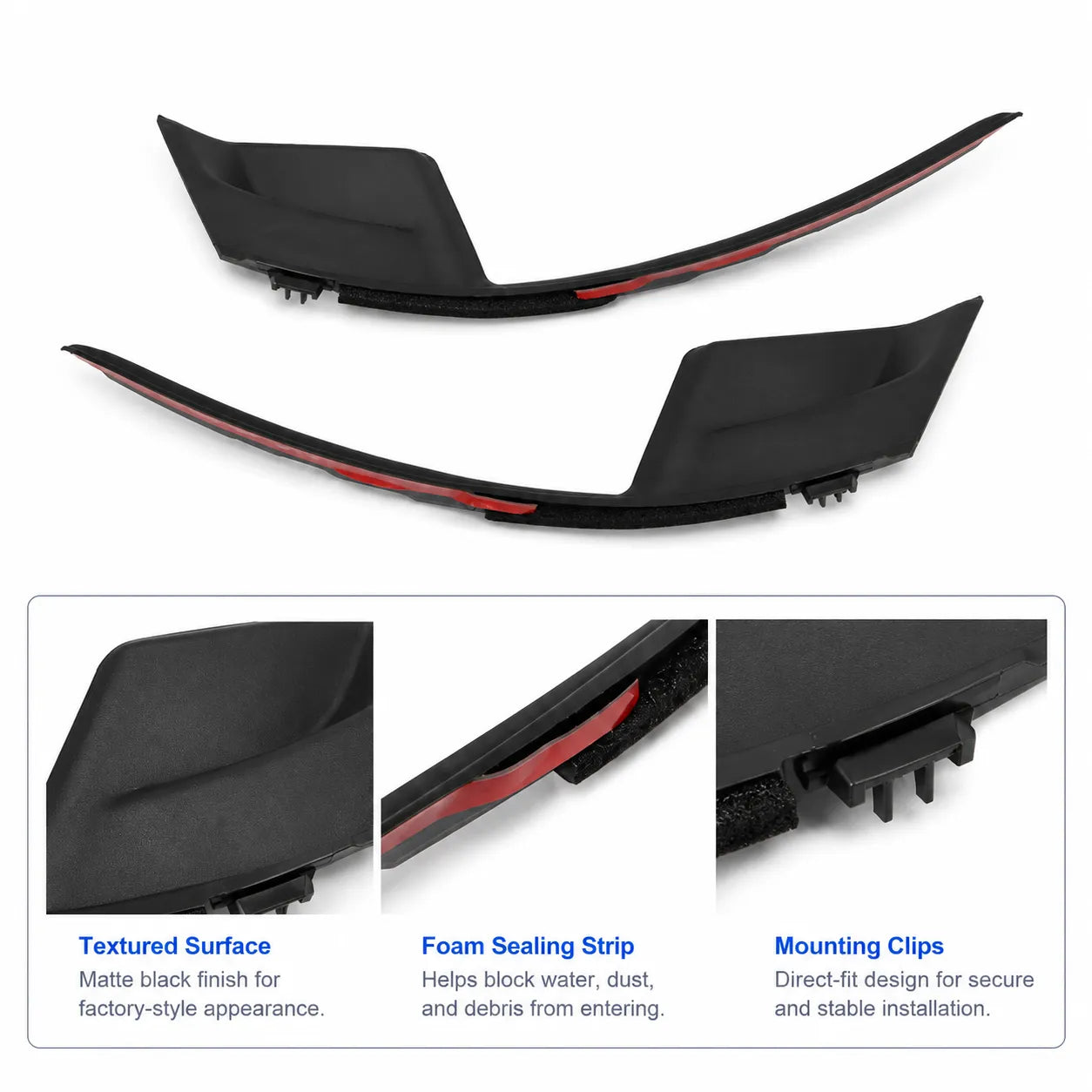 For 2011-2020 Toyota Sienna Front Windshield Wiper Side Cowl Extension Cover Trim