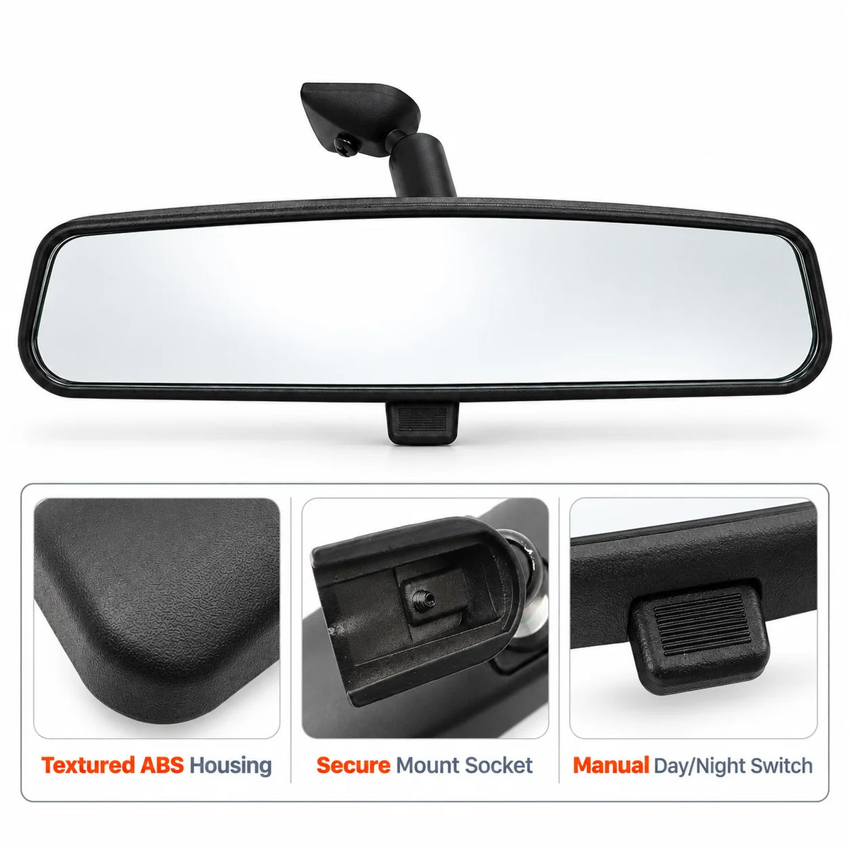 For 2012-2017 Toyota Tacoma Tundra Sienna Sequoia Interior Rearview Mirror Black