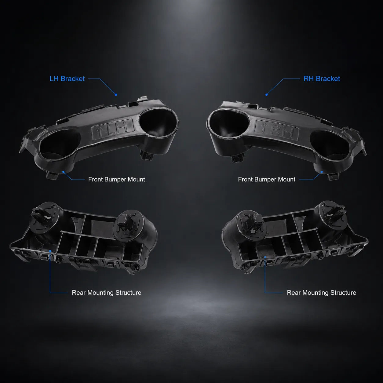 For 2014-2021 Infiniti Q50 Pair Front Bumper Bracket Beam Mount Support LH & RH