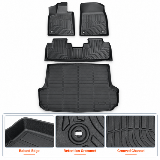 For 2016-2022 Lexus RX350 RX450h TPE Floor Mats & Trunk Cargo liner Full Set Black