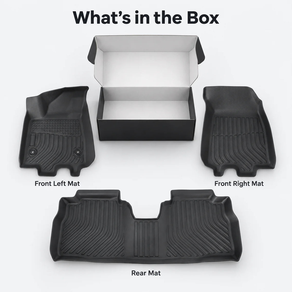 2PCS TPE Floor Mats Liner Front & Rear Black For 2024-2025 Chevrolet Equinox EV