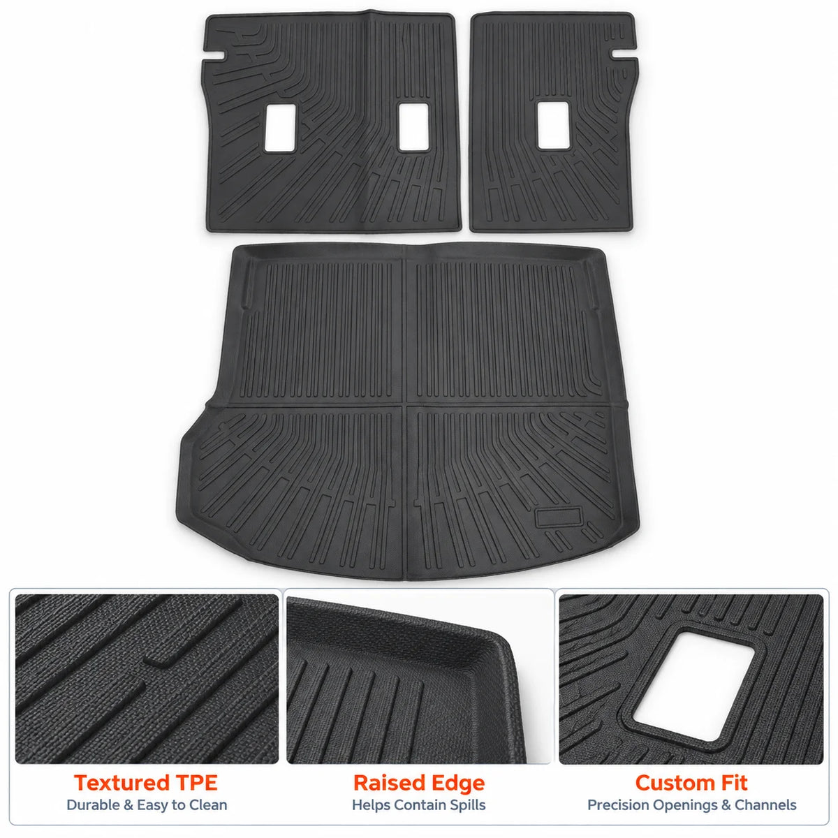 TPE Backrest Mats & Trunk Cargo Liners Mat For 2024-2026 Chevrolet Equinox EV