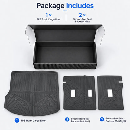 TPE Backrest Mats & Trunk Cargo Liners Mat For 2024-2026 Chevrolet Equinox EV