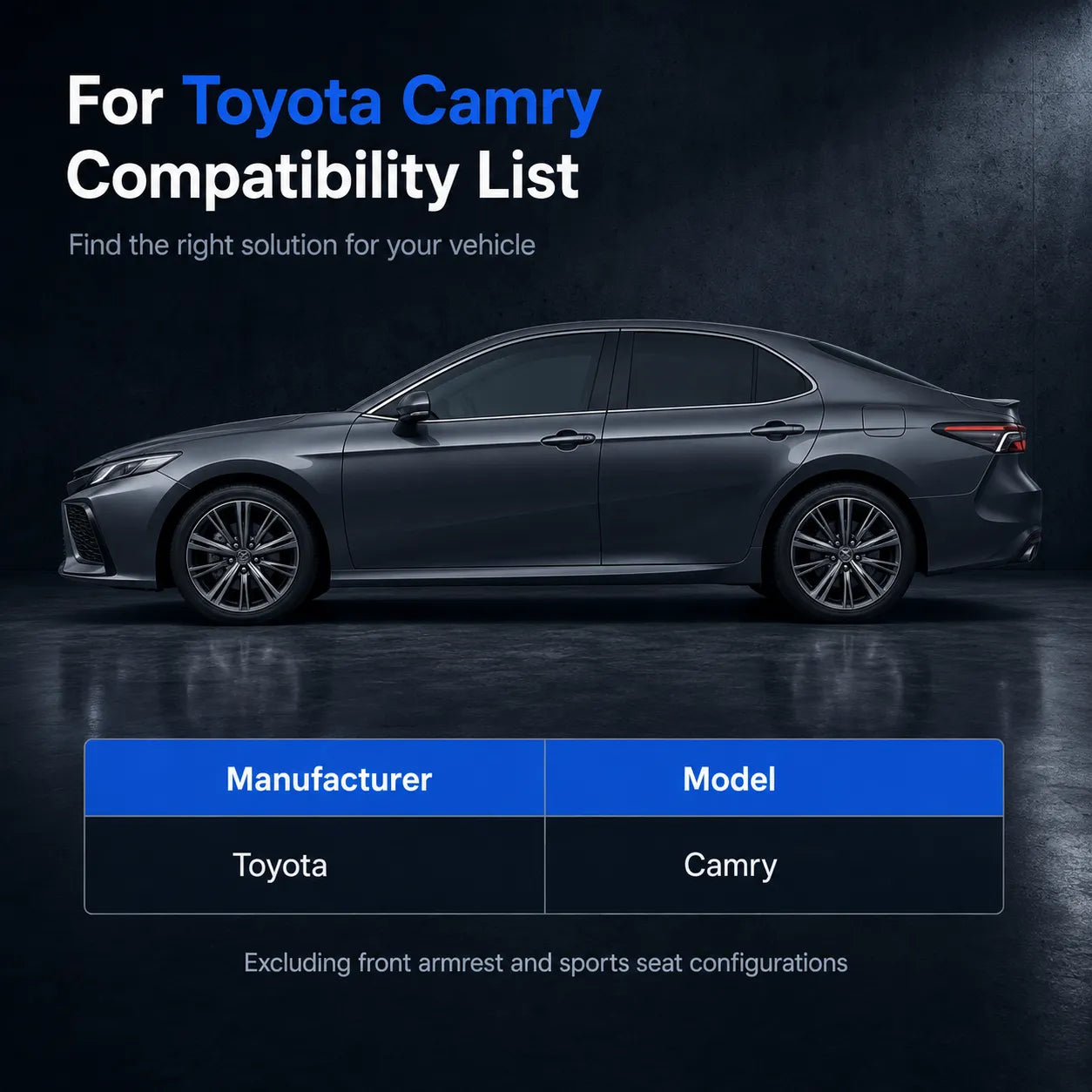 For Toyota Camry Car Seat Covers 5-Seats Front + Rear Protector Leather Full Set