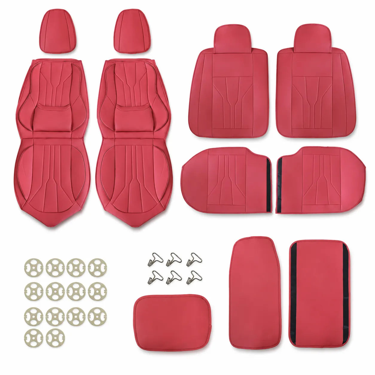For Toyota Camry Car Seat Covers 5-Seats Front + Rear Protector Leather Full Set