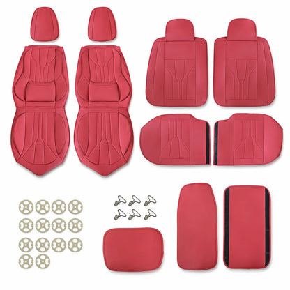 For Toyota Camry Car Seat Covers 5-Seats Front + Rear Protector Leather Full Set