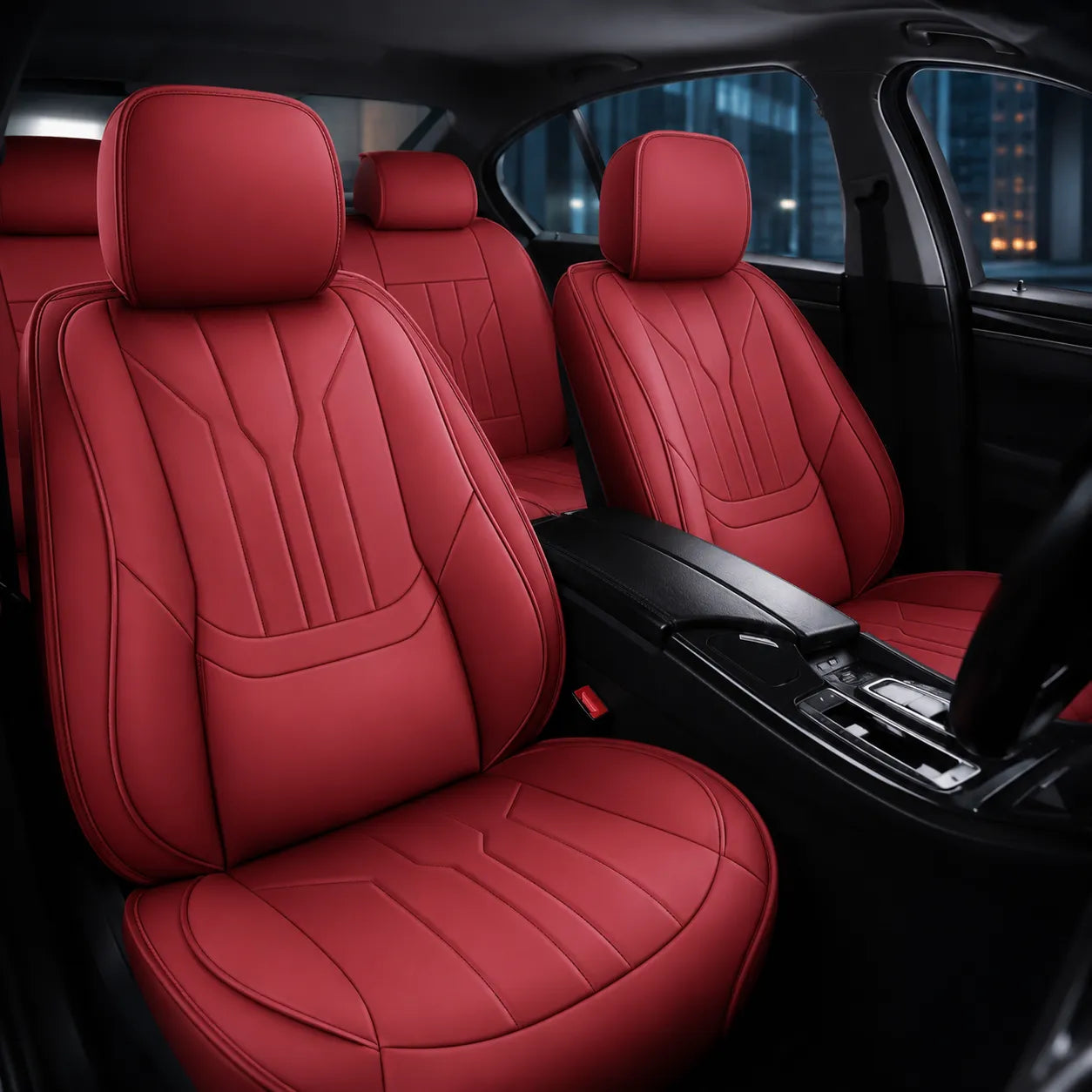 For Toyota Camry Car Seat Covers 5-Seats Front + Rear Protector Leather Full Set