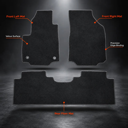 Front-Rear Left & Right Floor Mats Carpet Velour For 2018-2024 Chevrolet Equinox