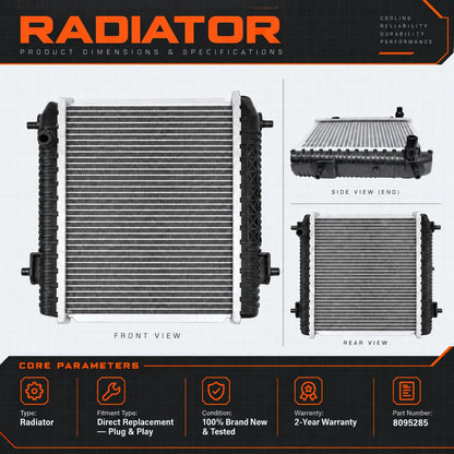 Front Auxiliary Radiator Coolant Cooler For 2021-2024 BMW G80 G82 G83 M3 M4 8095285