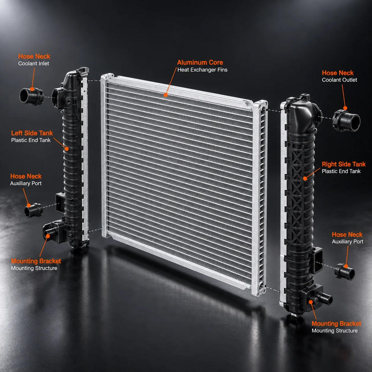 Front Auxiliary Radiator Coolant Cooler For 2021-2024 BMW G80 G82 G83 M3 M4 8095285
