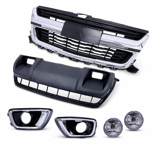 Front Bumper Cover Assembly Grill Kit w/ Fog Light For 2015-2020 Chevy Colorado