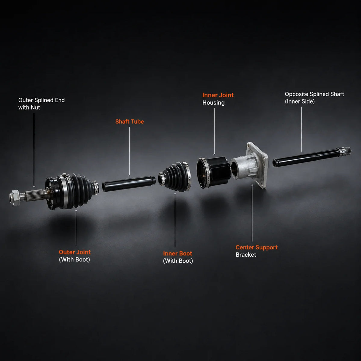 Front Left Driver Side Axle Shaft For 2018-2025 Alfa Romeo Stelvio 68563712AA