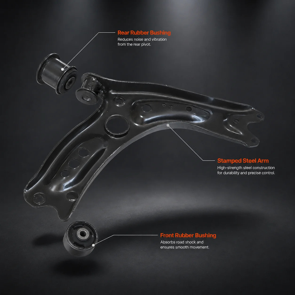 Front Left Lower Control Arm For 2015–2021 Audi A3 S3 Volkswagen Golf Jetta