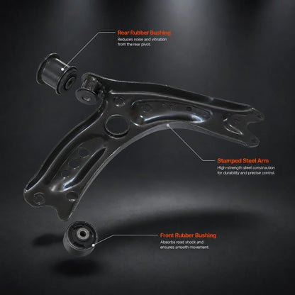 Front Left Lower Control Arm For 2015–2021 Audi A3 S3 Volkswagen Golf Jetta
