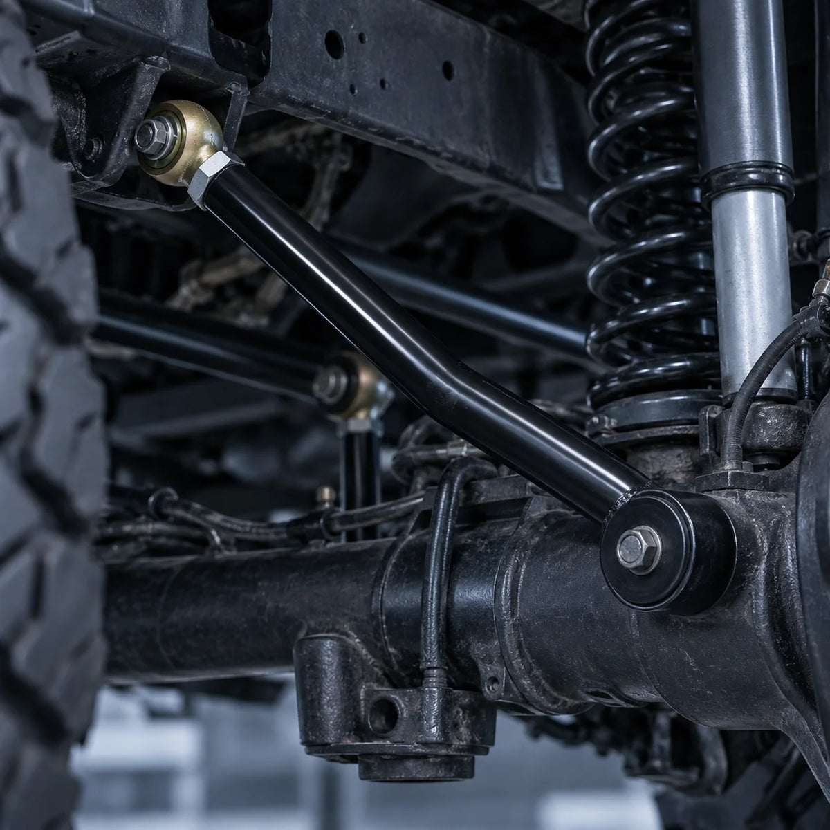 Installed Adjustable Control Arms on Jeep Wrangler JK Suspension