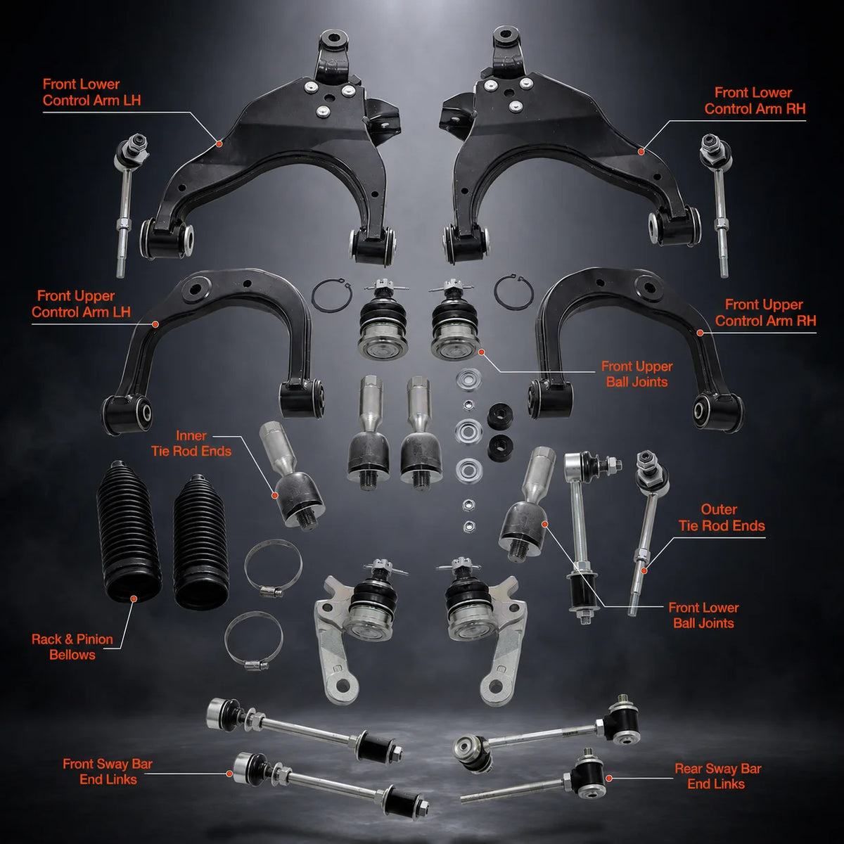 Front Upper & Lower Control Arms Tie Rods Sway Bars For 1996-2002 Toyota 4Runner