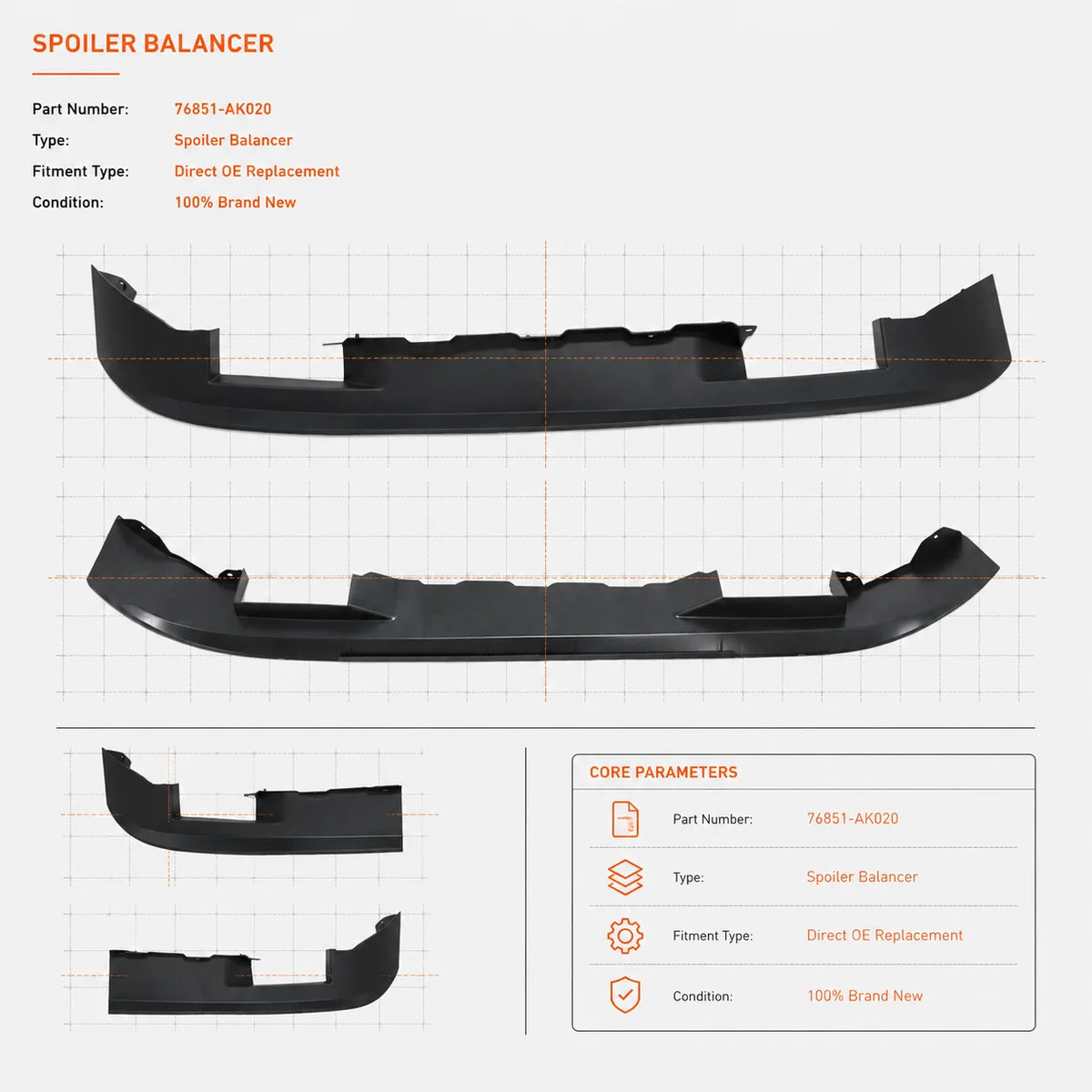 Front Valance Lower Bumper Spoiler Lip  For 2024 - 2025 Toyota Tacoma 76851-AK020
