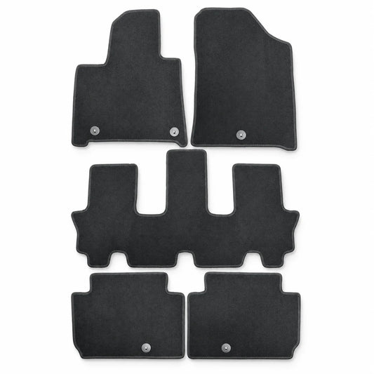 Front & Rear Floor Mats Carpet Replacement Velour For 2024-2026 Hyundai Santa Fe