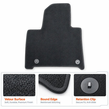 Front & Rear Floor Mats Carpet Replacement Velour For 2024-2026 Hyundai Santa Fe