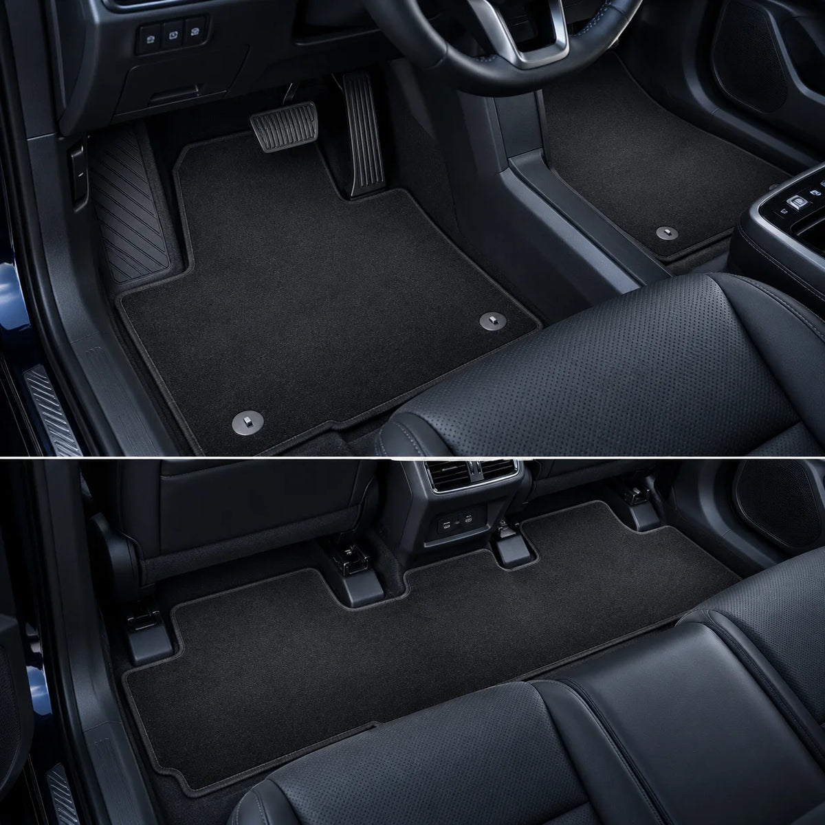 Front & Rear Floor Mats Carpet Replacement Velour For 2024-2026 Hyundai Santa Fe