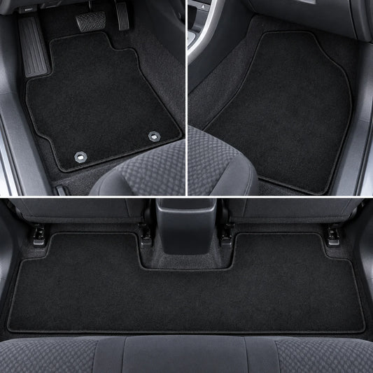 Front & Rear Floor Mats Carpet Velour Black For 2009-2013 Toyota Corolla 4-Door