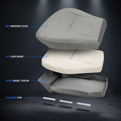 Gray Non Perforated Driver Bottom Leather Seat Cover for 2005 2006 Lexus ES300 ES330