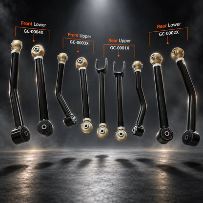 Jeep Wrangler Control Arm Replacement Components - 8-Piece Set Overview