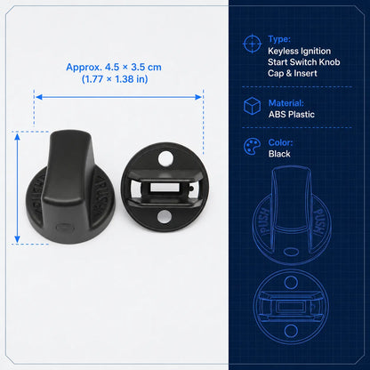 Keyless Ignition Start Switch Knob Cap & Insert For Mitsubishi Lancer 2008-2017