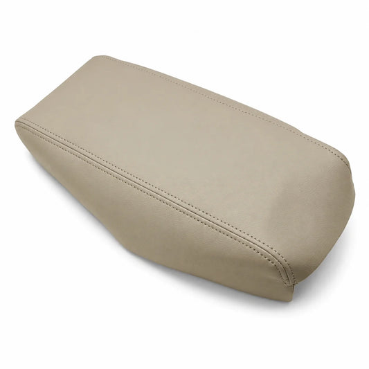 Leather Console Lid Armrest Cover Skin Beige Tan For 2004-2009 Toyota Prius