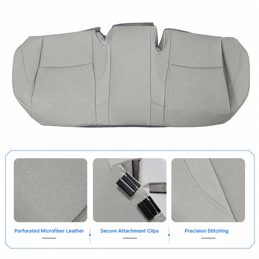 Leather Rear Bench Bottom Seat Covers - Gray Fit For 2007-2012 Lexus ES350