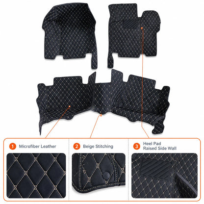 Microfiber Leather Floor Mats Liners Front & Rear For 2006-2008 Benz W211 E-Class