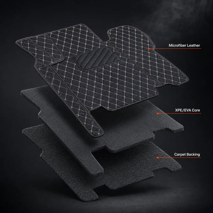 Microfiber Leather Floor Mats Liners Front & Rear For 2006-2008 Benz W211 E-Class