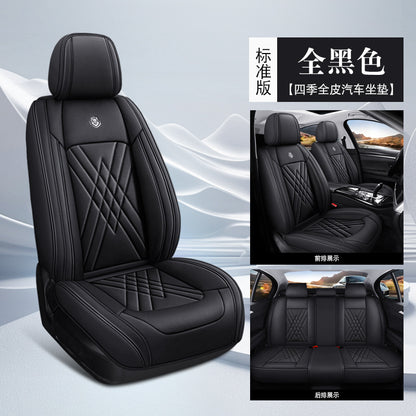 For Hyundai Faux Leather Car Breathable 5-Seat Covers Front Rear Cushion Black
