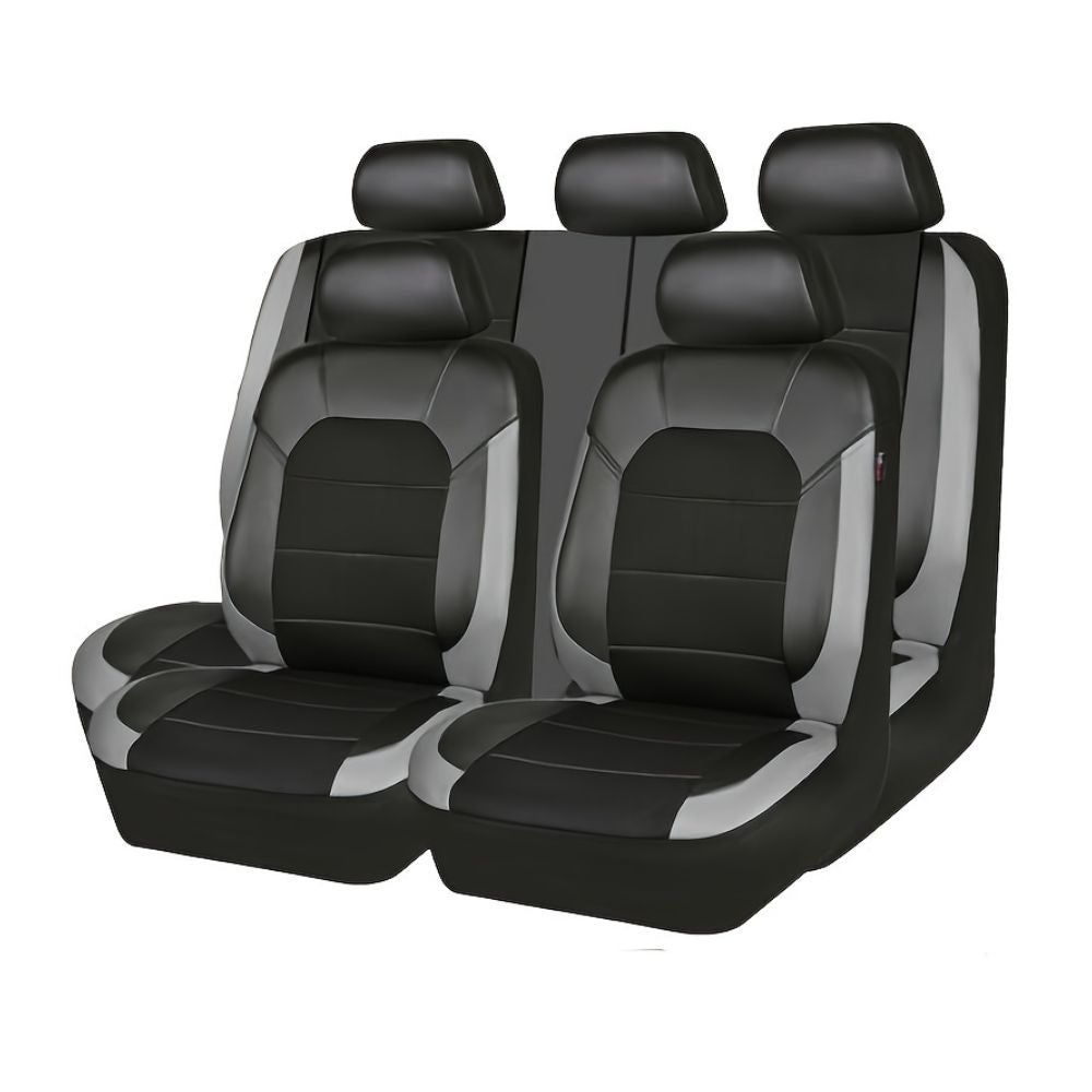 For Toyota Car 5-Sits Full Surround Set Cloth Perforated Seat Cover Black & Gray