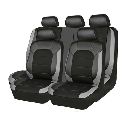For Toyota Car 5-Sits Full Surround Set Cloth Perforated Seat Cover Black & Gray