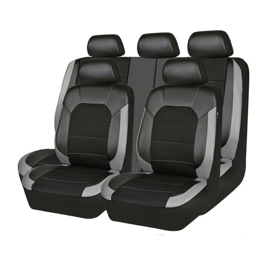 For Toyota Car 5-Sits Full Surround Set Cloth Perforated Seat Cover Black & Gray