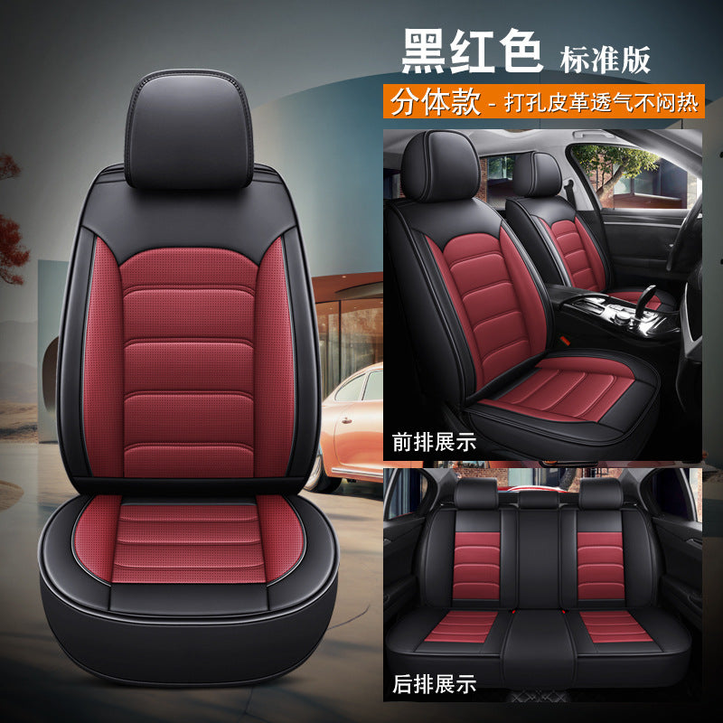 Perforated PU Leather Full Surround Car Seat Protector For Toyota Black+Red USA