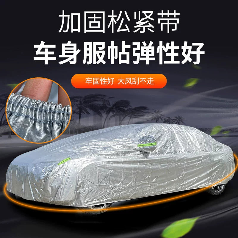 Car Cover For Outdoor Sun Dust Scratch Rain Snow Waterproof Breathable Silver US
