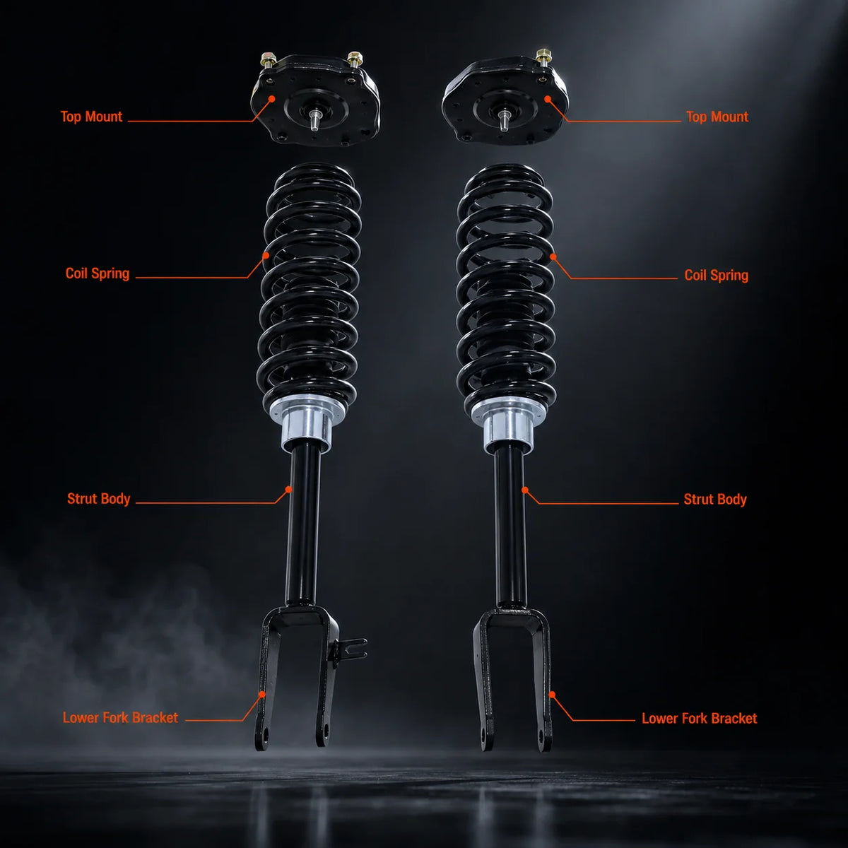 Pair Front Shock Strut Assys For 2006-2009 Mercedes-Benz E350 A2113234300